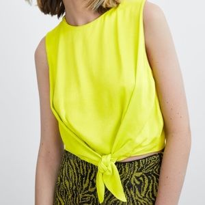 Zara Neon Knotted Top